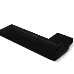 Online Mazzini Sofas Canapé d'angle gauche Velours Vanda 5 Places noir - 386x166x85 cm