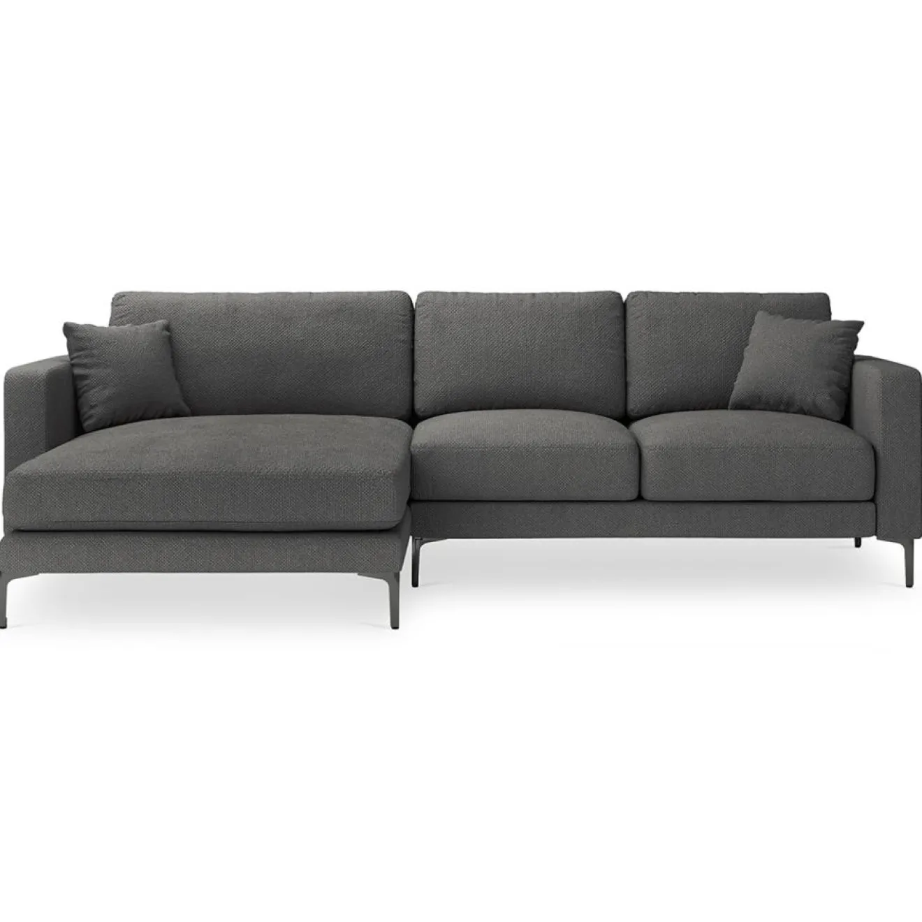 Clearance Mazzini Sofas Canapé d'angle Gauche Venus 4 Places gris foncé - 248x160x90 cm