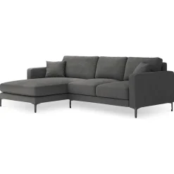 Clearance Mazzini Sofas Canapé d'angle Gauche Venus 4 Places gris foncé - 248x160x90 cm