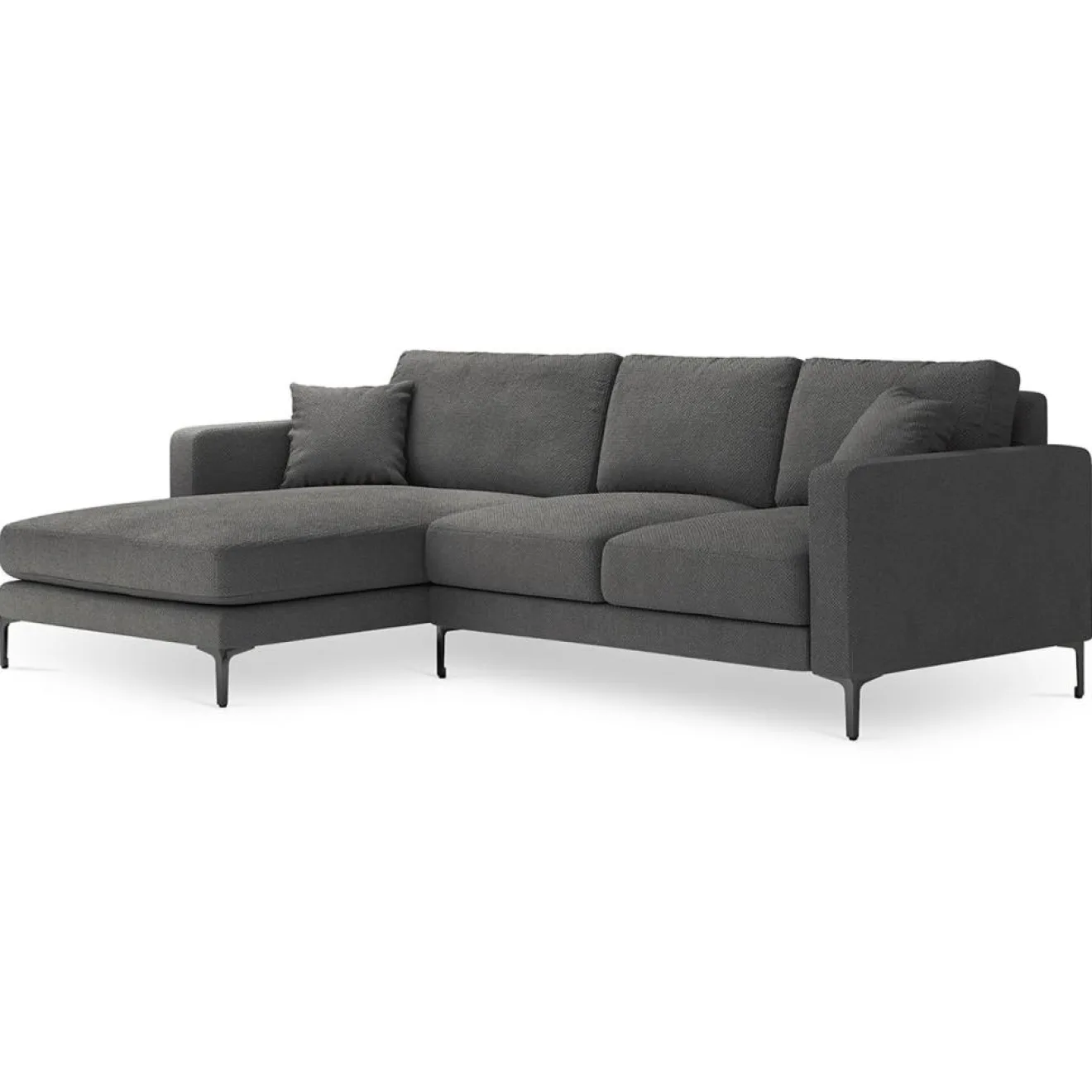 Clearance Mazzini Sofas Canapé d'angle Gauche Venus 4 Places gris foncé - 248x160x90 cm