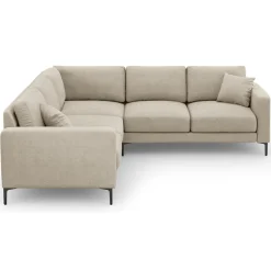 Mazzini Sofas Canapé d'angle Symétrique Venus 5 Places beige - 250x238x90 cm