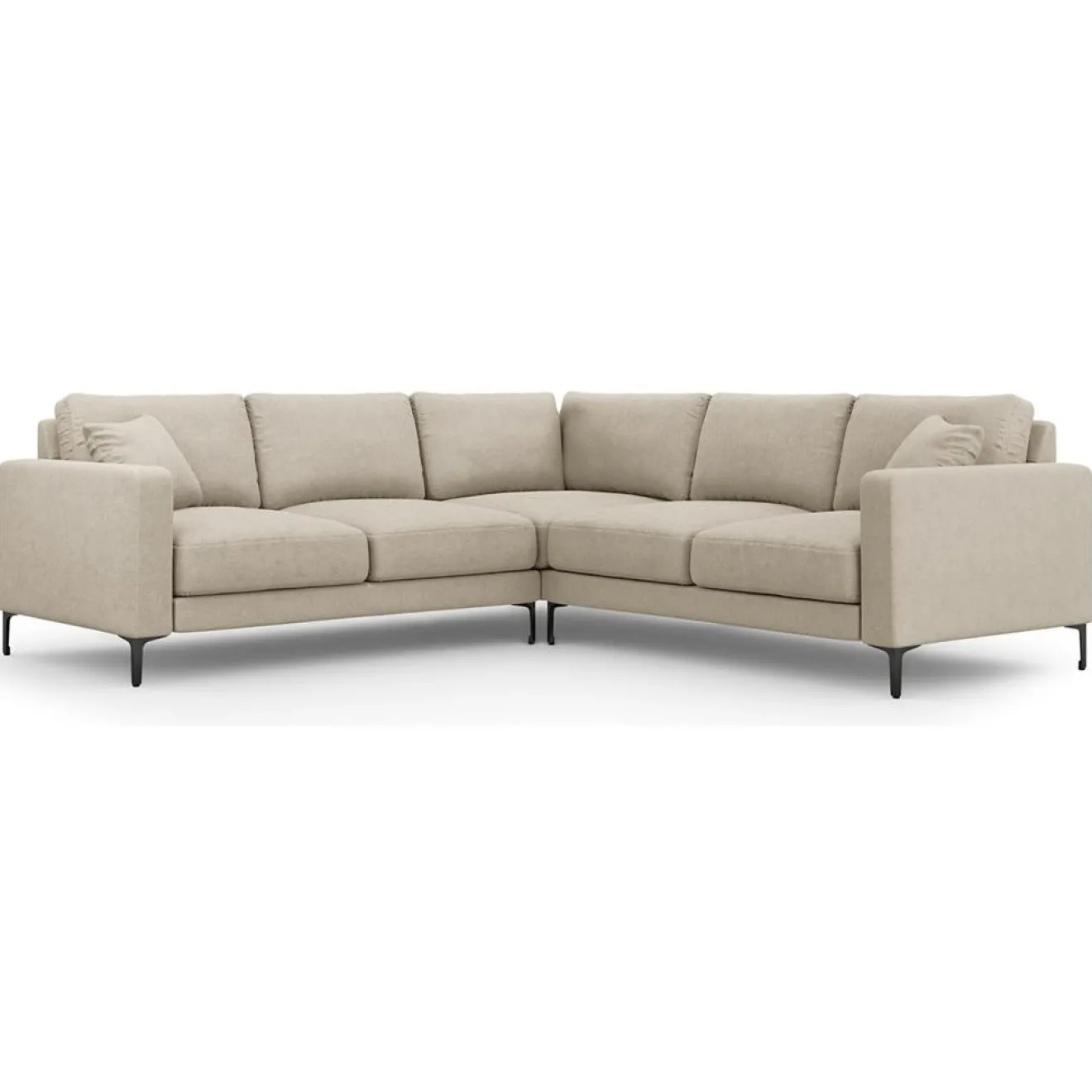 Mazzini Sofas Canapé d'angle Symétrique Venus 5 Places beige - 250x238x90 cm