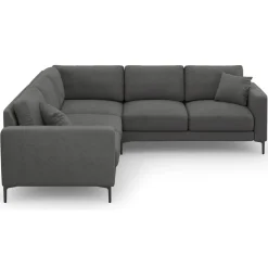 Mazzini Sofas Canapé d'angle Symétrique Venus 5 Places gris foncé - 250x238x90 cm