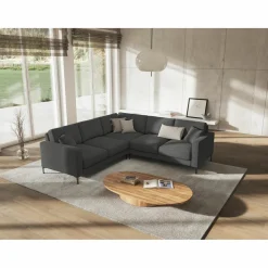 Mazzini Sofas Canapé d'angle Symétrique Venus 5 Places gris foncé - 250x238x90 cm