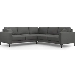 Mazzini Sofas Canapé d'angle Symétrique Venus 5 Places gris foncé - 250x238x90 cm