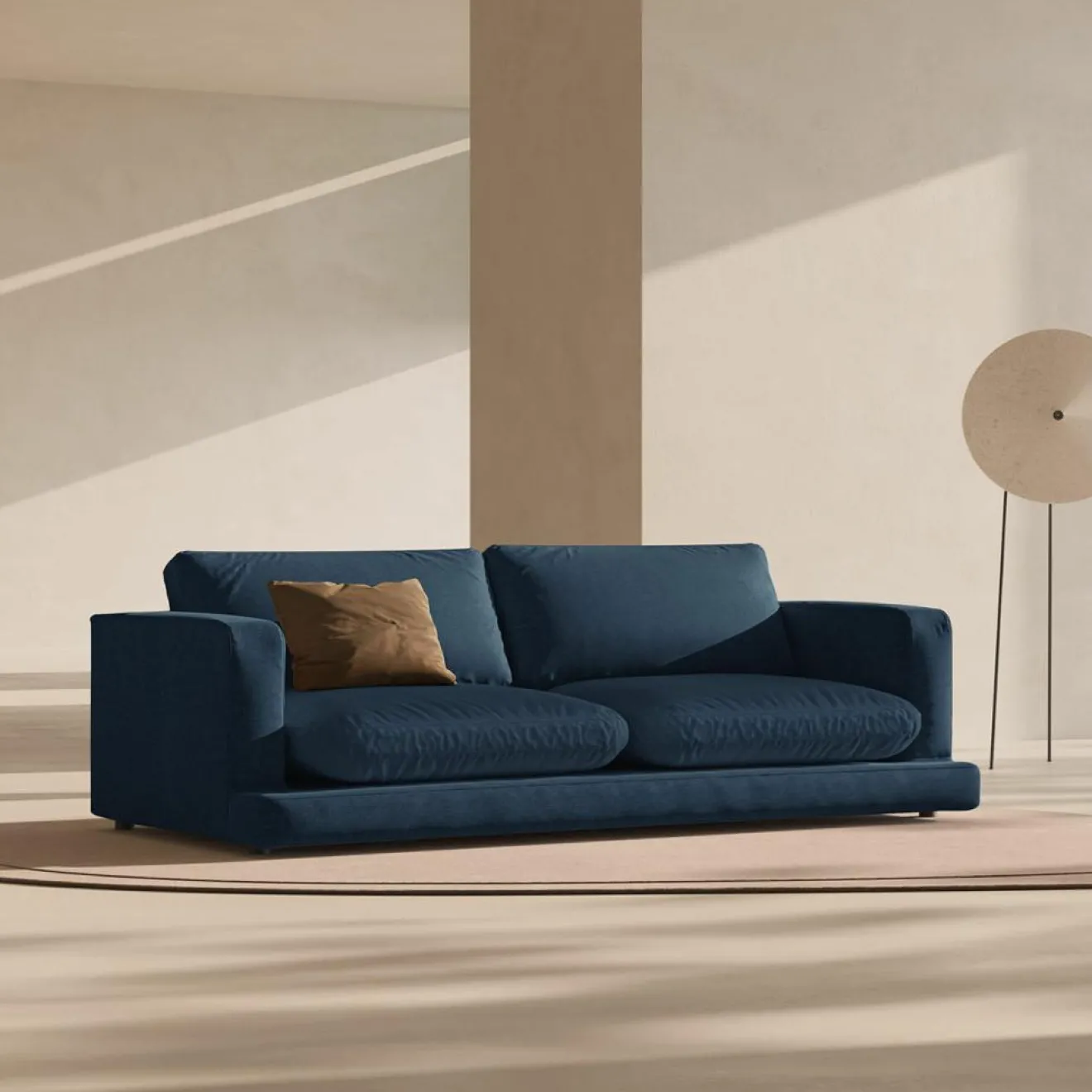 Mazzini Sofas Canapé Daphne 4 Places Bleu Marine - 240x105x86 cm