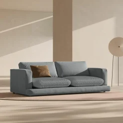 Clearance Mazzini Sofas Canapé Daphne 4 Places Gris Foncé - 240x105x86 cm