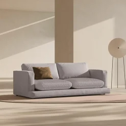 Mazzini Sofas Canapé Daphne 3 Places Gris chaud - 210x105x86 cm