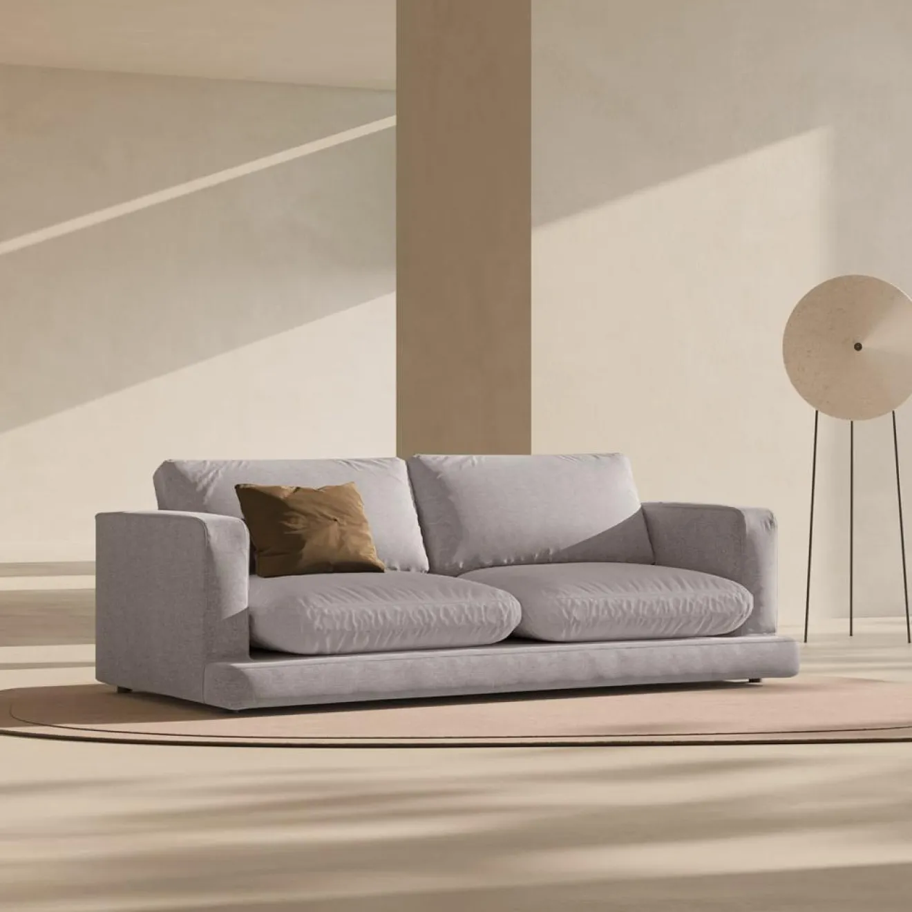 Mazzini Sofas Canapé Daphne 3 Places Gris chaud - 210x105x86 cm