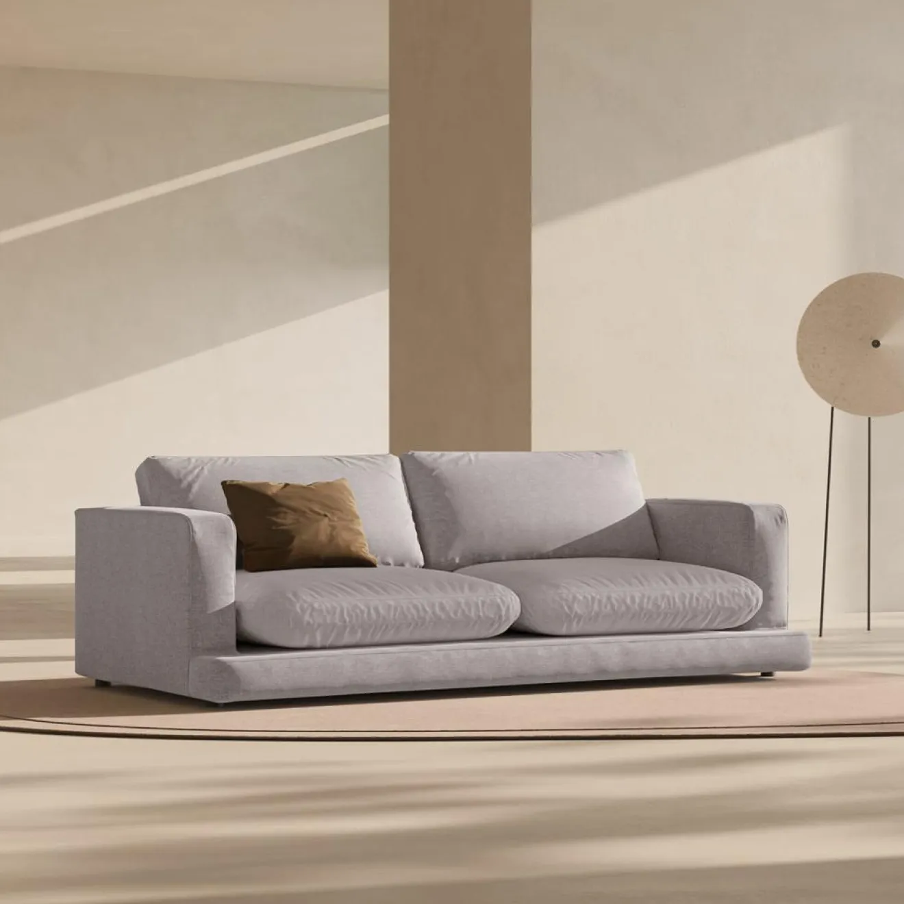 Mazzini Sofas Canapé Daphne 4 Places Gris chaud - 240x105x86 cm