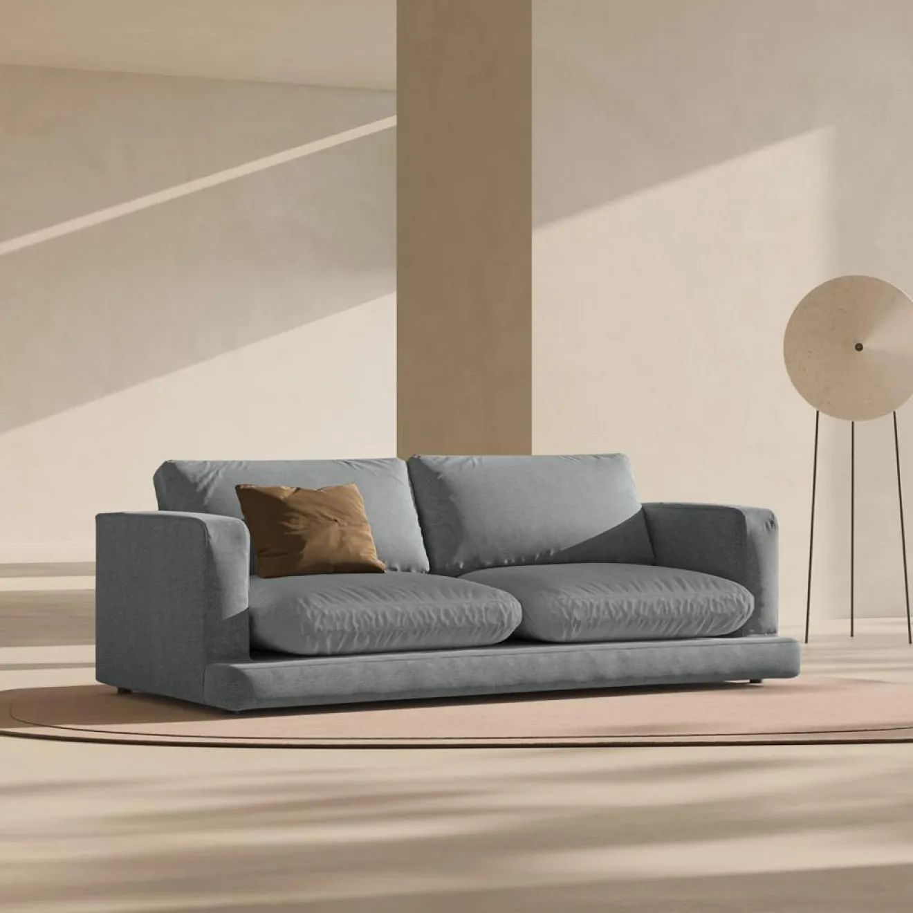 Mazzini Sofas Canapé Daphne 3 Places Gris Foncé - 210x105x86 cm