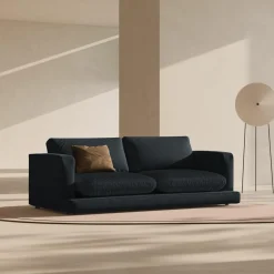 Mazzini Sofas Canapé Daphne 3 Places Noir - 210x105x86 cm