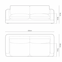 Mazzini Sofas Canapé Daphne 3 Places Noir - 210x105x86 cm