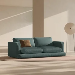 Mazzini Sofas Canapé Daphne 3 Places Vert mousse - 210x105x86 cm