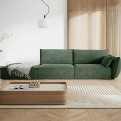 New Mazzini Sofas Canapé droit Vanda 4 Places vert bouteille - 286x100x85 cm