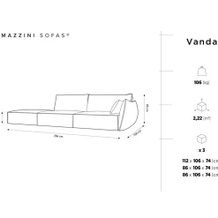 New Mazzini Sofas Canapé droit Vanda 4 Places vert bouteille - 286x100x85 cm