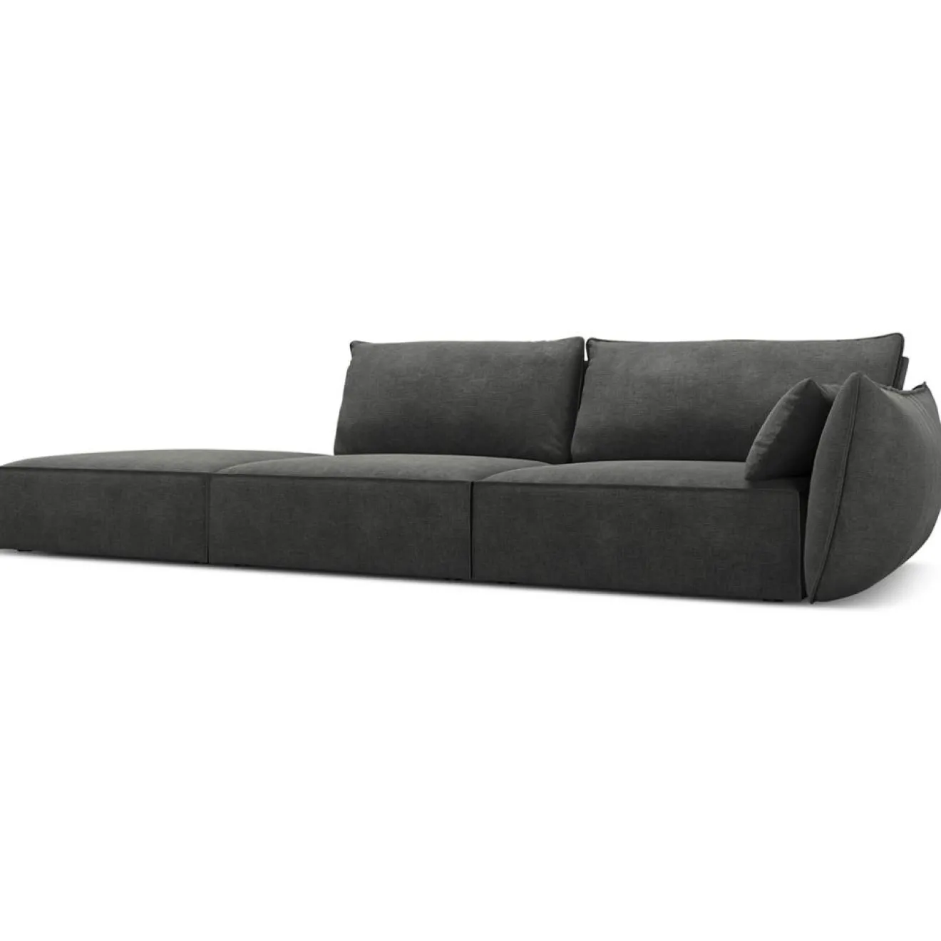 Hot Mazzini Sofas Canapé droit Vanda 4 Places gris - 286x100x85 cm