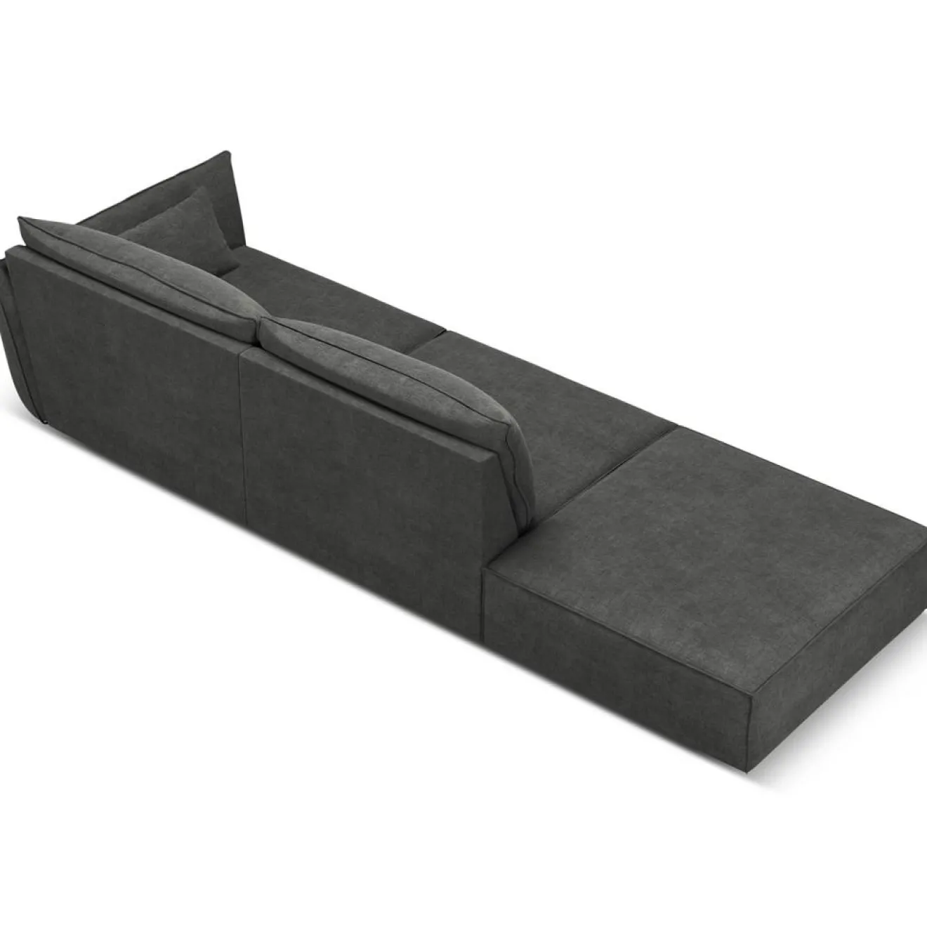 Hot Mazzini Sofas Canapé droit Vanda 4 Places gris - 286x100x85 cm