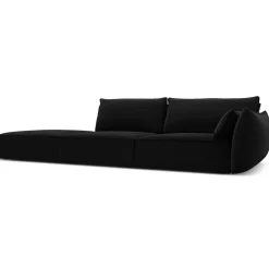 Sale Mazzini Sofas Canapé droit Velours Vanda 4 Places noir - 286x100x85 cm