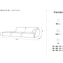 Sale Mazzini Sofas Canapé droit Velours Vanda 4 Places noir - 286x100x85 cm