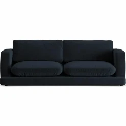 Hot Mazzini Sofas Canapé en Velours Daphne 3 Places Bleu Foncé - 210x105x86 cm