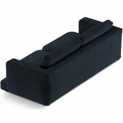 Hot Mazzini Sofas Canapé en Velours Daphne 3 Places Bleu Foncé - 210x105x86 cm