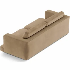 Online Mazzini Sofas Canapé en Velours Daphne 3 Places Beige Foncé - 210x105x86 cm