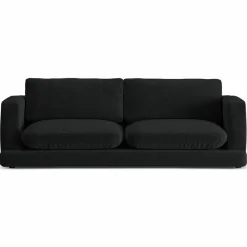 Clearance Mazzini Sofas Canapé en Velours Daphne 3 Places Noir - 210x105x86 cm