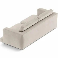 Online Mazzini Sofas Canapé en Velours Daphne 3 Places Beige Clair - 210x105x86 cm