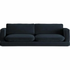 Online Mazzini Sofas Canapé en Velours Daphne 4 Places Bleu Foncé - 240x105x86 cm