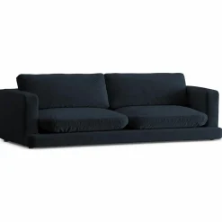 Online Mazzini Sofas Canapé en Velours Daphne 4 Places Bleu Foncé - 240x105x86 cm
