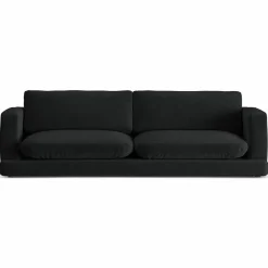 Mazzini Sofas Canapé en Velours Daphne 4 Places Noir - 240x105x86 cm
