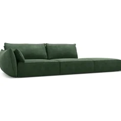 Mazzini Sofas Canapé gauche Vanda 4 Places vert bouteille - 286x100x85 cm