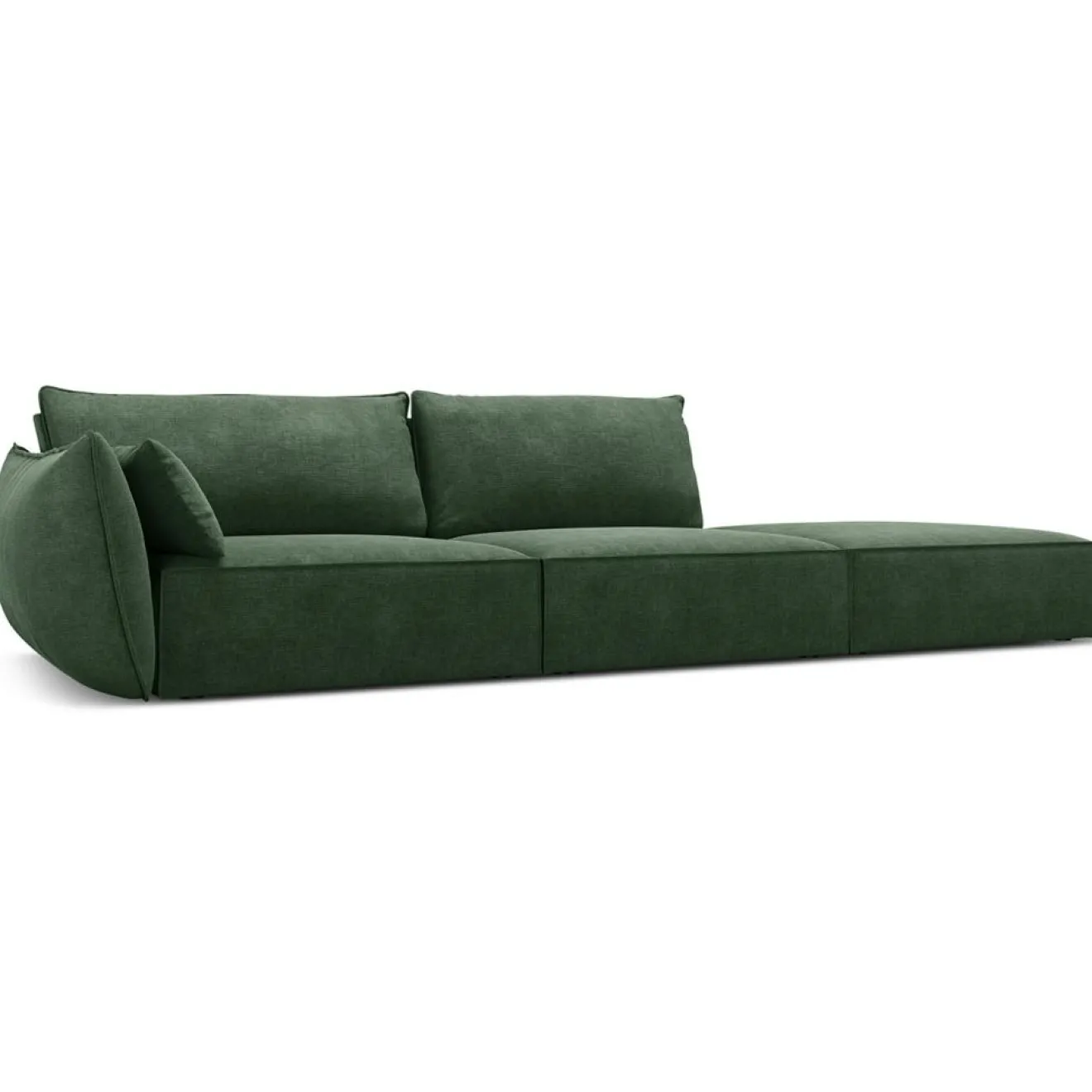 Mazzini Sofas Canapé gauche Vanda 4 Places vert bouteille - 286x100x85 cm