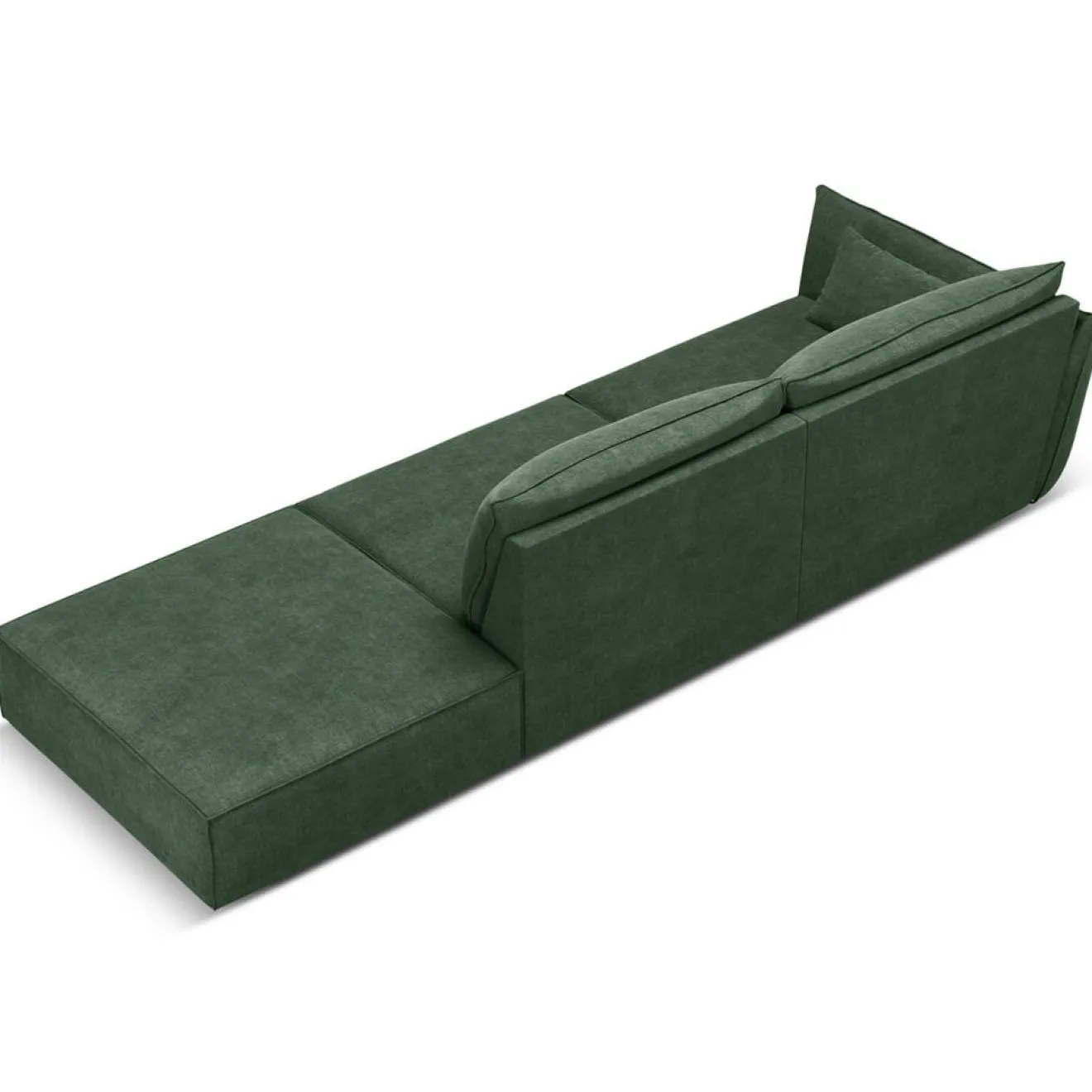 Mazzini Sofas Canapé gauche Vanda 4 Places vert bouteille - 286x100x85 cm