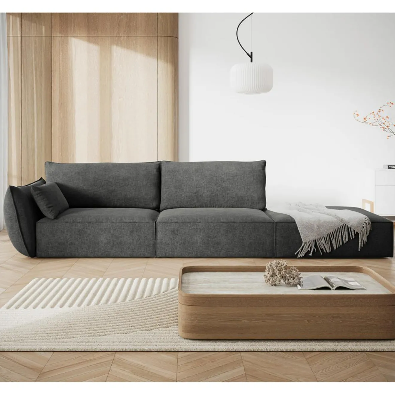 Sale Mazzini Sofas Canapé gauche Vanda 4 Places gris - 286x100x85 cm