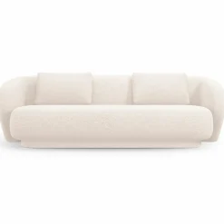 Mazzini Sofas Canapé Linden 3 Chenille Places beige clair - 204x102x72 cm