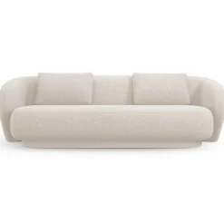 Clearance Mazzini Sofas Canapé Linden 3 Chenille Places beige - 204x102x72 cm