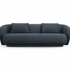 Mazzini Sofas Canapé Linden 3 Chenille Places bleu - 204x102x72 cm