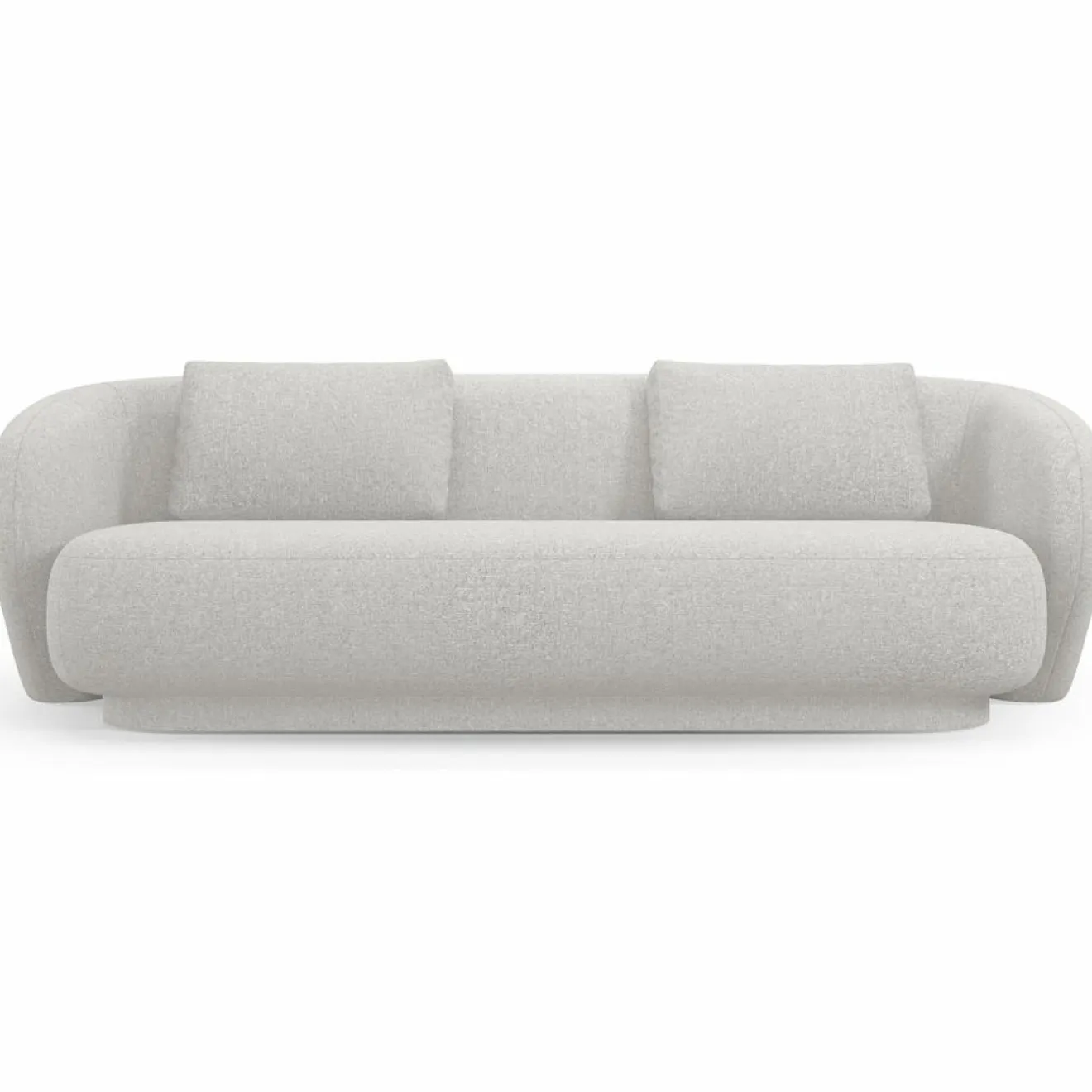 Mazzini Sofas Canapé Linden 3 Chenille Places argenté chiné - 204x102x72 cm
