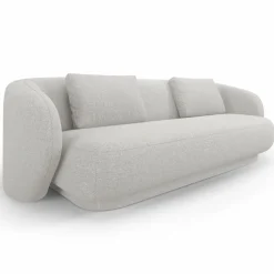 Mazzini Sofas Canapé Linden 3 Chenille Places argenté chiné - 204x102x72 cm