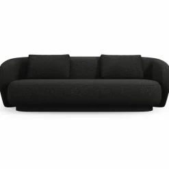 Mazzini Sofas Canapé Linden 3 Chenille Places noir - 204x102x72 cm