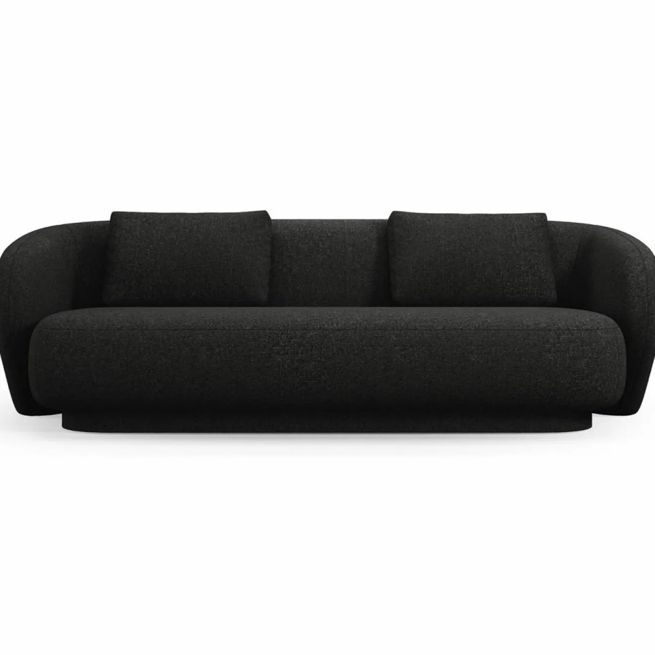 Mazzini Sofas Canapé Linden 3 Chenille Places noir - 204x102x72 cm