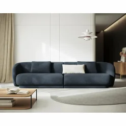 Mazzini Sofas Canapé Linden Chenille 4 Places bleu - 304x102x72 cm