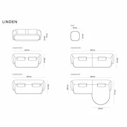 Mazzini Sofas Canapé Linden Chenille 4 Places bleu - 304x102x72 cm