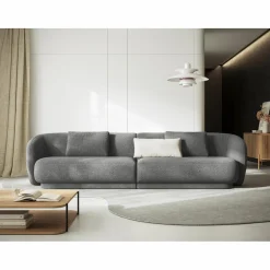 Mazzini Sofas Canapé Linden Chenille 4 Places gris foncé - 304x102x72 cm