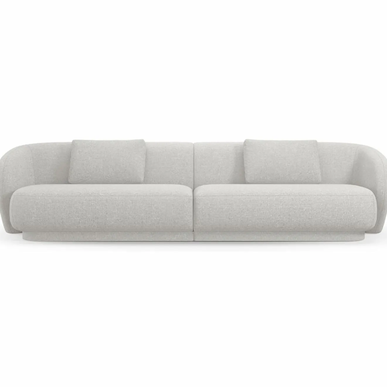 Mazzini Sofas Canapé Linden Chenille 4 Places argenté chiné - 304x102x72 cm