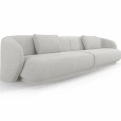 Mazzini Sofas Canapé Linden Chenille 4 Places argenté chiné - 304x102x72 cm