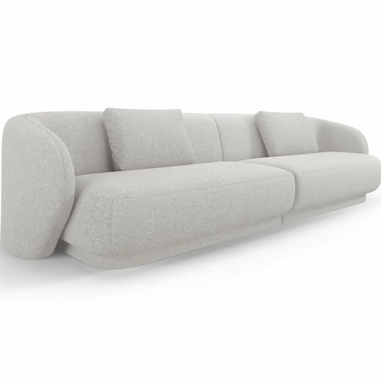 Mazzini Sofas Canapé Linden Chenille 4 Places argenté chiné - 304x102x72 cm