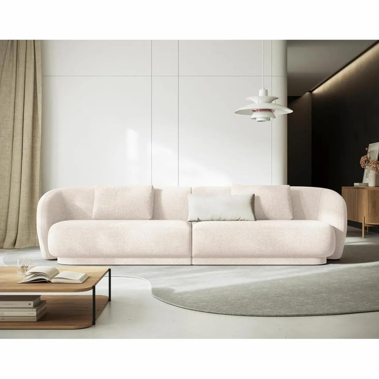 Online Mazzini Sofas Canapé Linden Chenille 4 Places beige clair - 304x102x72 cm